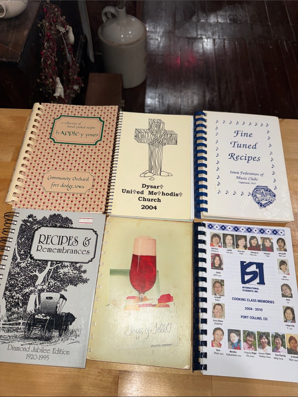 Community Church School Cookbook Lot - spiral bound soft & hard Covers Vintage